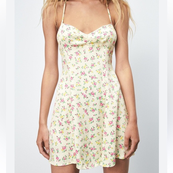 Zara Dresses & Skirts - Zara Floral Open Back Slip Dress